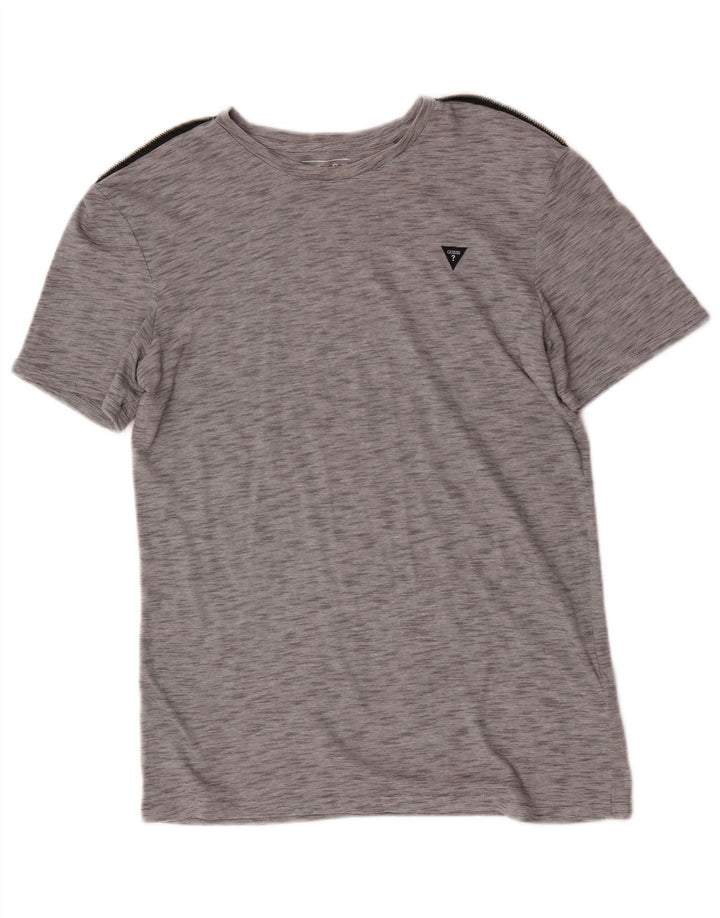 Guess T-Shirt Homme Haut Large Gris Moucheté Polyester
