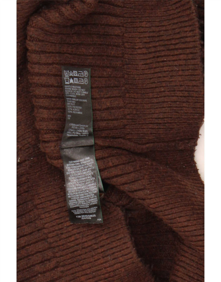 Marks & Spencer Pull cardigan court pour femme UK 10 Petit Marron Polyester