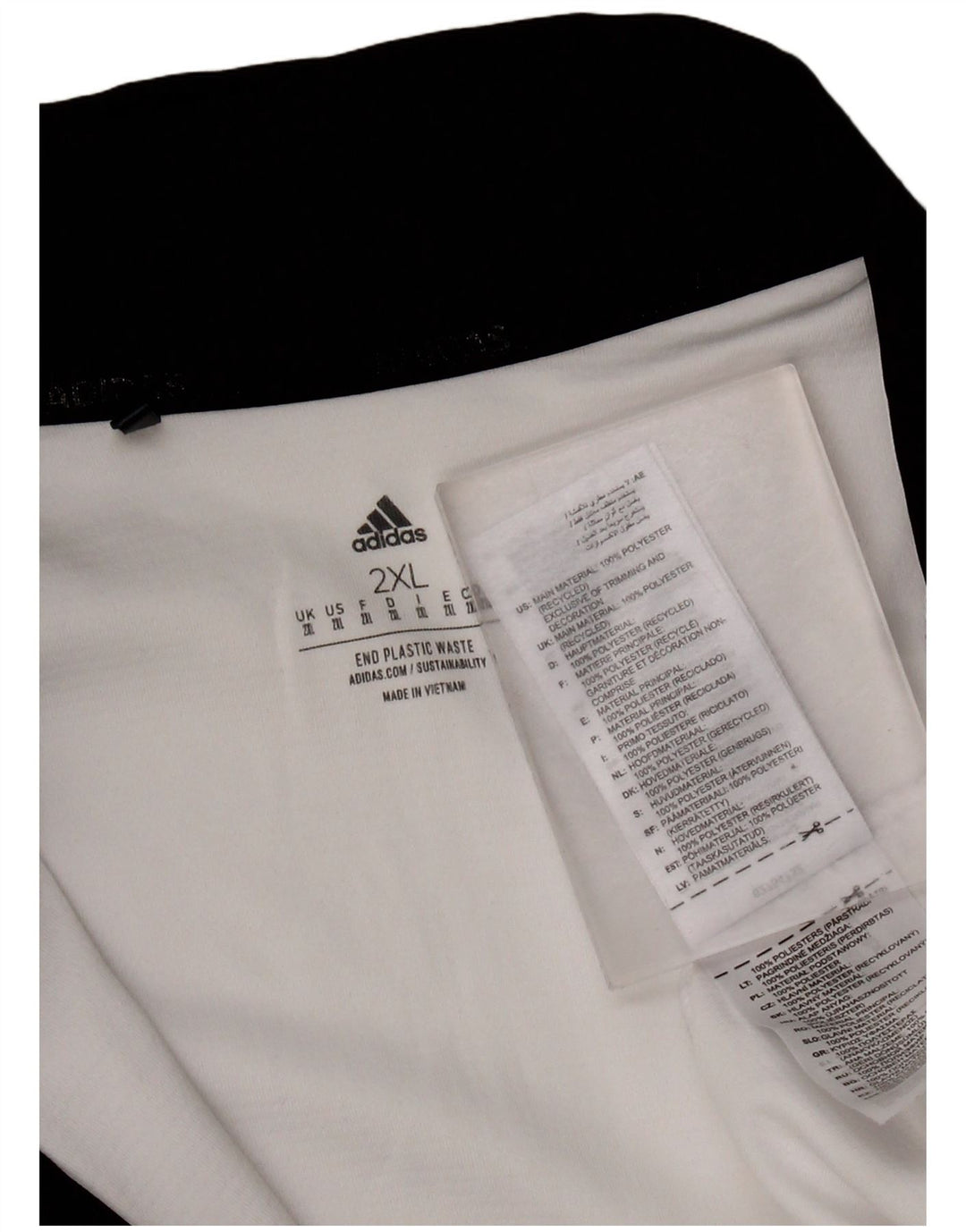 ADIDAS Sweat-shirt à col zippé pour homme 2XL Blanc Polyester