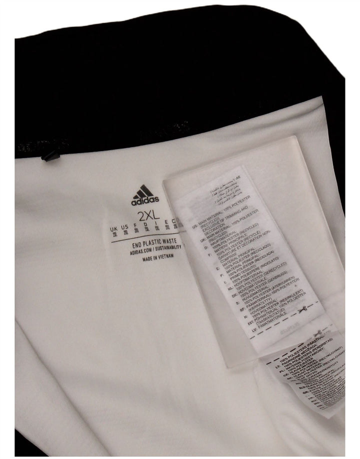 ADIDAS Sweat-shirt à col zippé pour homme 2XL Blanc Polyester