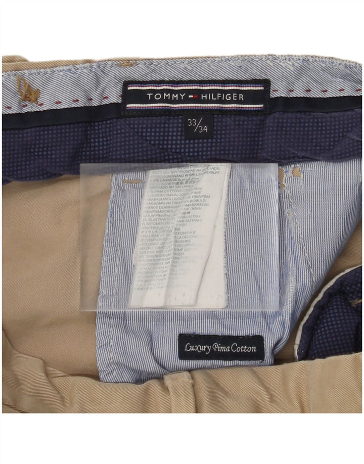 TOMMY HILFIGER Pantalon Chino Skinny Homme W33 L34 Coton Beige