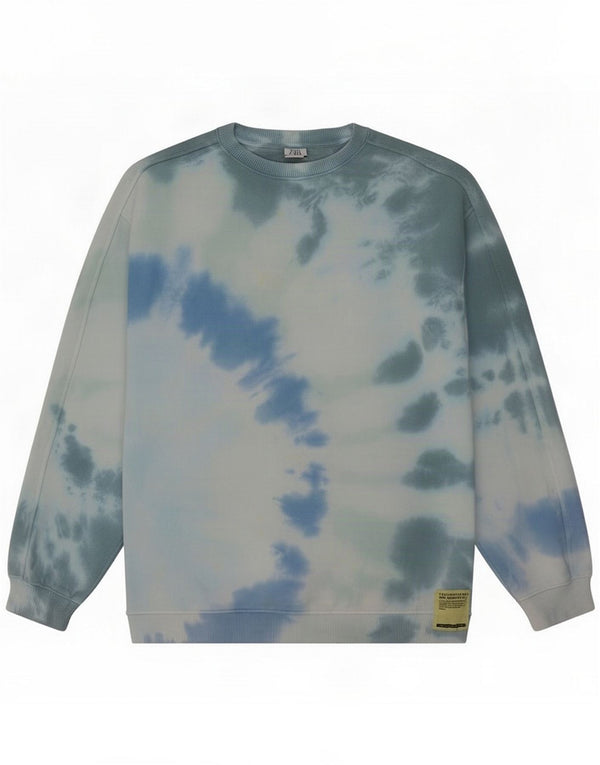Zara Sweat-shirt Fille 13-14 ans Bleu Tie Dye Coton
