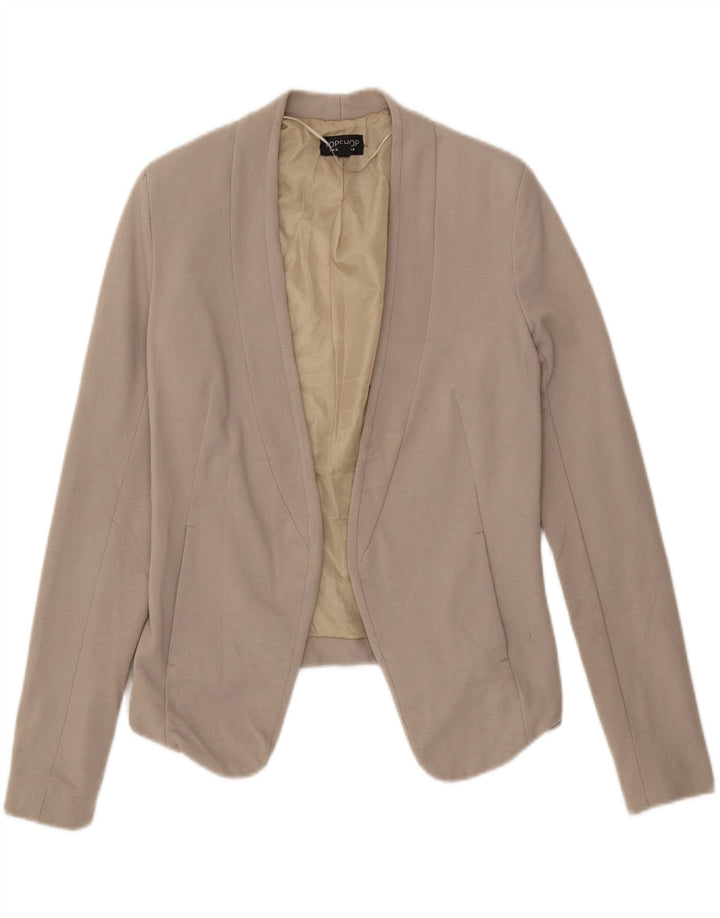 TOPSHOP Womens Open Blazer Jacket UK 8 Small Grey Viscose Vintage Topshop and Second-Hand Topshop from Messina Hembry 