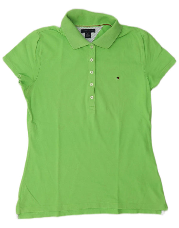 Tommy Hilfiger Polo Femme UK 12 Coton Vert Moyen