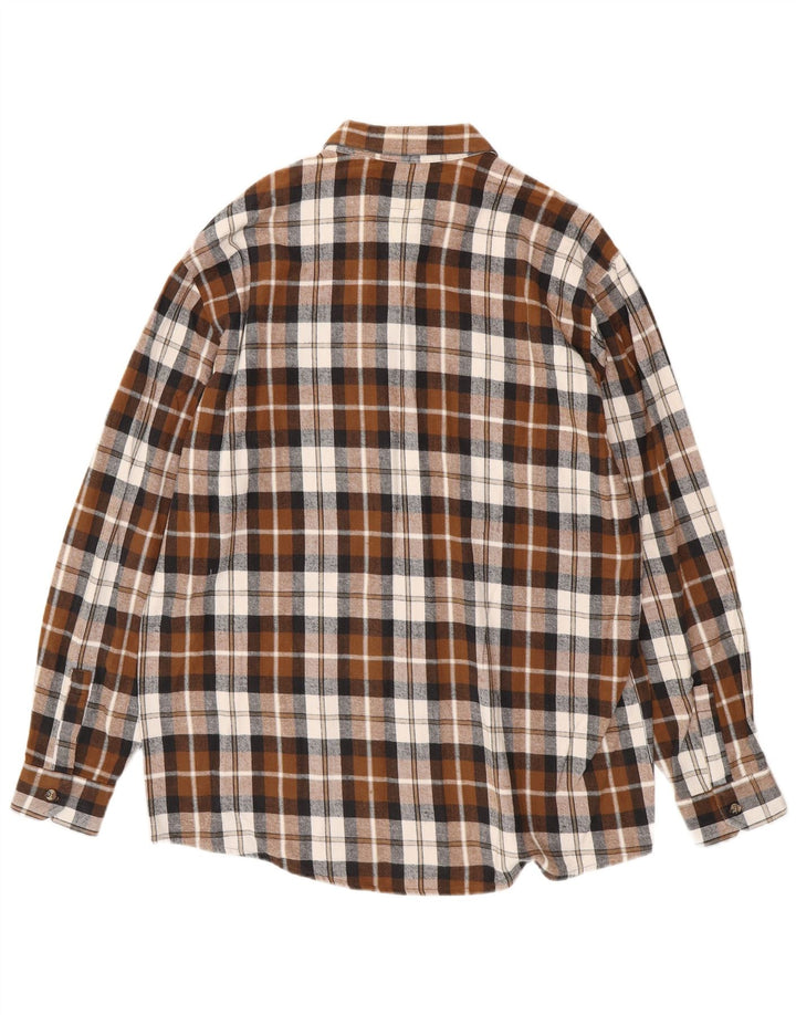 EUROPEAN PROJECT Chemise en flanelle pour homme en coton à carreaux marron