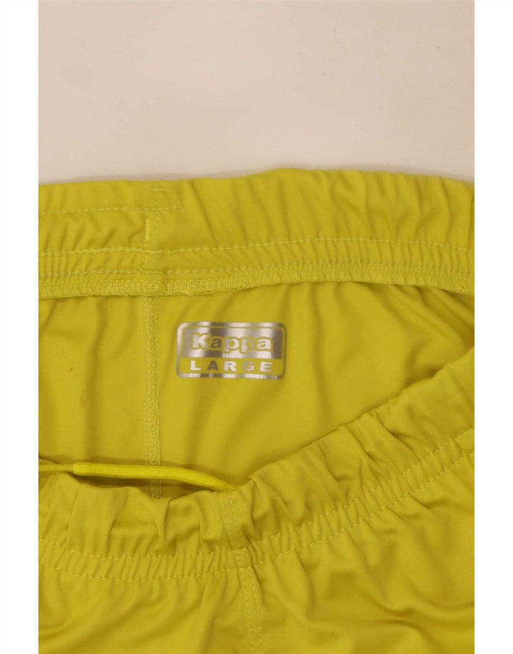Kappa Short de Sport Graphique Homme Large Jaune Polyester