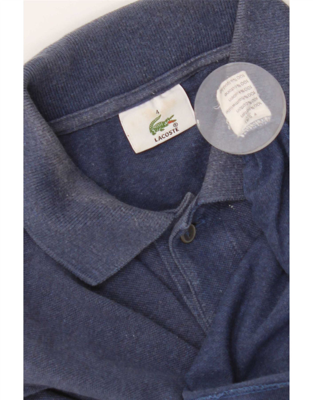 Lacoste Polo à manches longues pour homme Taille 4 Coton bleu moyen