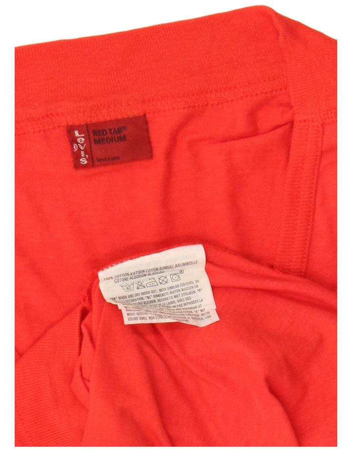 LEVI'S Pull court à col en V pour femme UK 12 Rouge moyen Coton