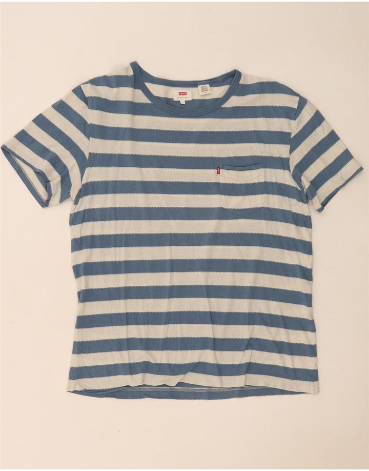 Levi's T-Shirt Homme Bleu Rayé Large