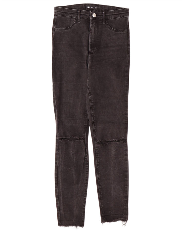 Zara Jean skinny vieilli pour femme EU 36 XS W26 L27 Noir moderne