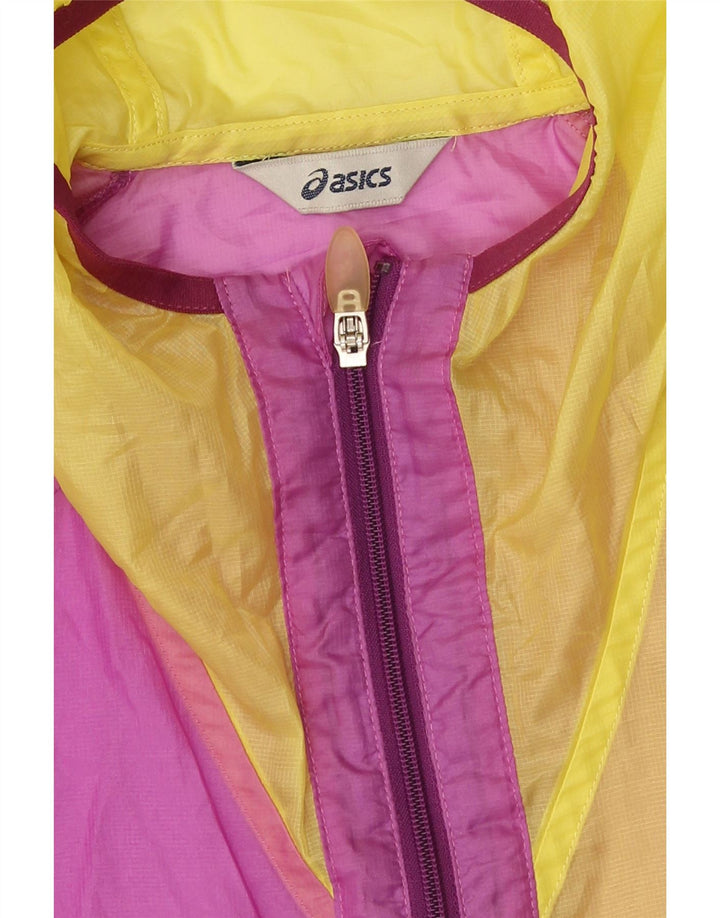 Asics Veste de pluie à capuche pour femme UK 16 Large Multicolore Colourblock