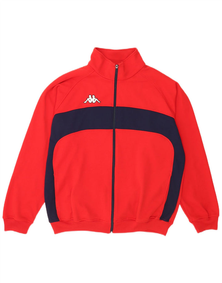 Kappa Veste de survêtement pour homme 2XL Rouge Colorblock Polyester