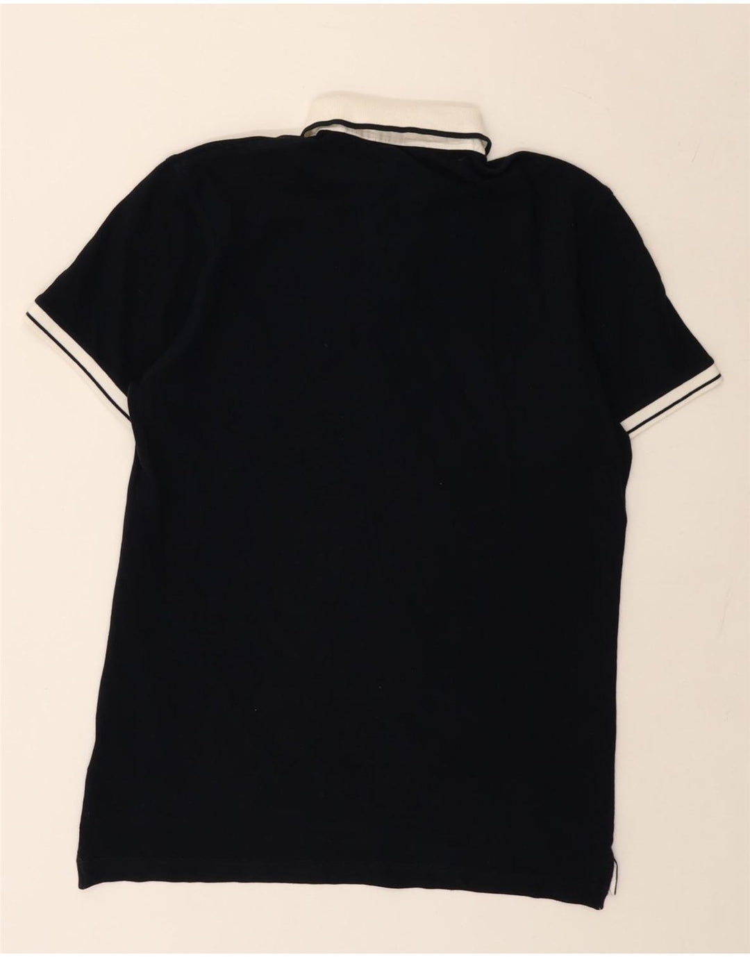 Fay Polo Homme IT 46 Small Bleu Marine Colourblock Coton