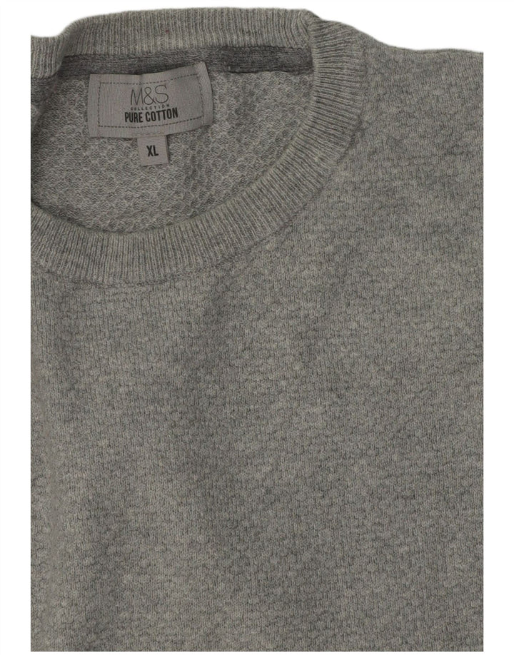Marks & Spencer Pull col rond pour homme XL en coton gris