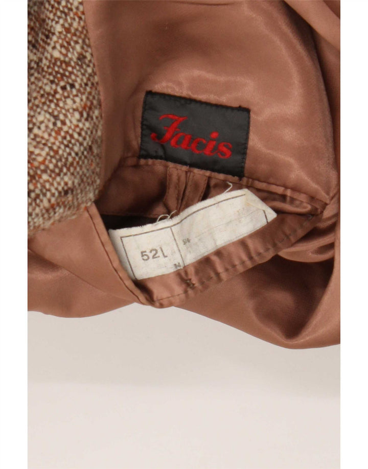 Facis Manteau Croisé Homme IT 52 XL Marron Moucheté