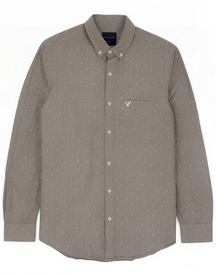 Chemise slim fit pour homme American Eagle Coton tacheté gris moyen