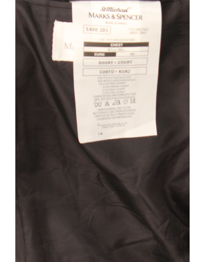 Marks & Spencer Veste blazer double boutonnage pour homme UK 38 Bleu marine moyen