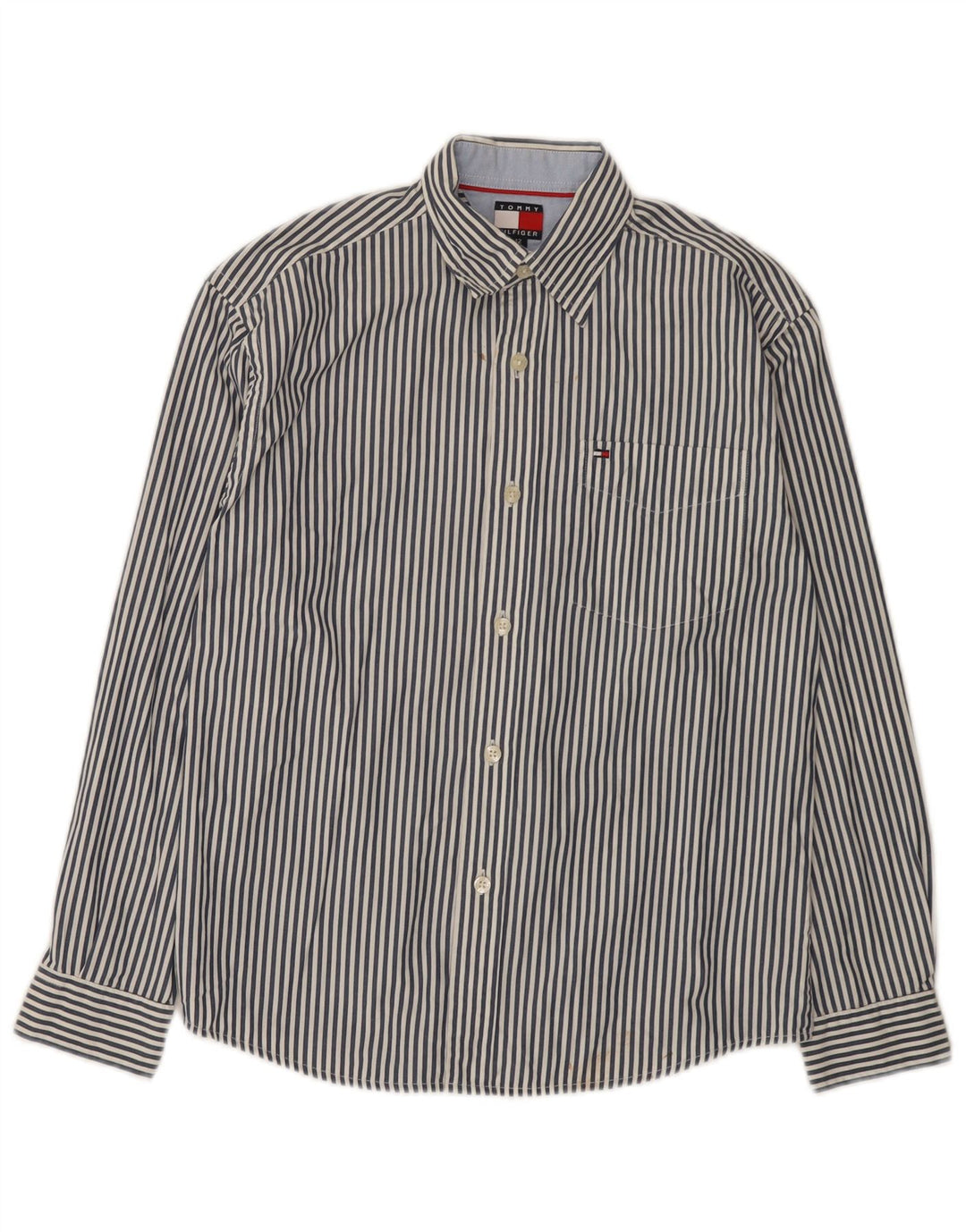 Tommy Hilfiger Chemise Garçon 11-12 ans Coton Rayé Bleu Moyen