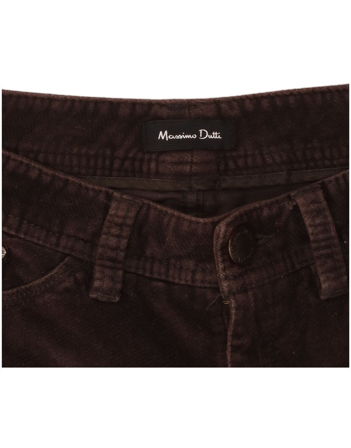 MASSIMO DUTTI Pantalon décontracté droit pour femme W26 L29 Marron