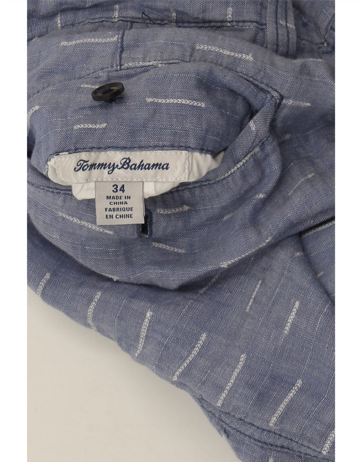 TOMMY BAHAMA Mens Reversible Chino Shorts W34 Large Blue Check Vintage Tommy Bahama and Second-Hand Tommy Bahama from Messina Hembry 