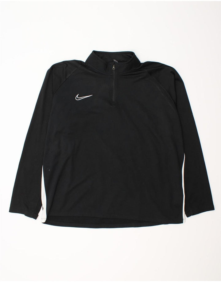 NIKE Haut de survêtement Dri Fit à col zippé pour homme 2XL Noir Colorblock