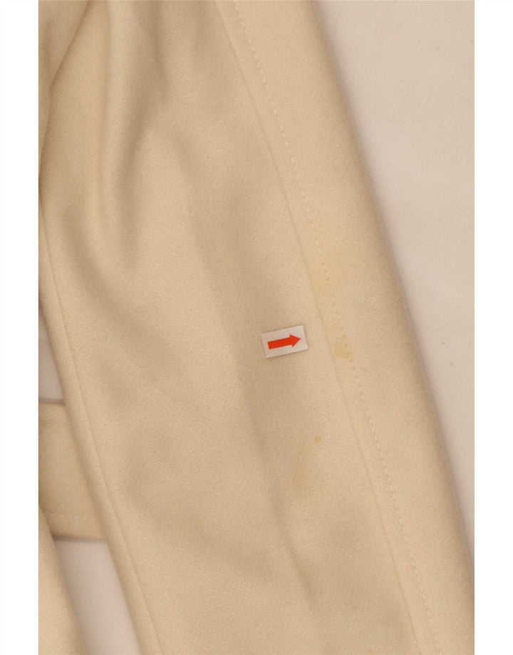 Benetton Manteau Croisé Femme IT 40 Petite Laine Beige