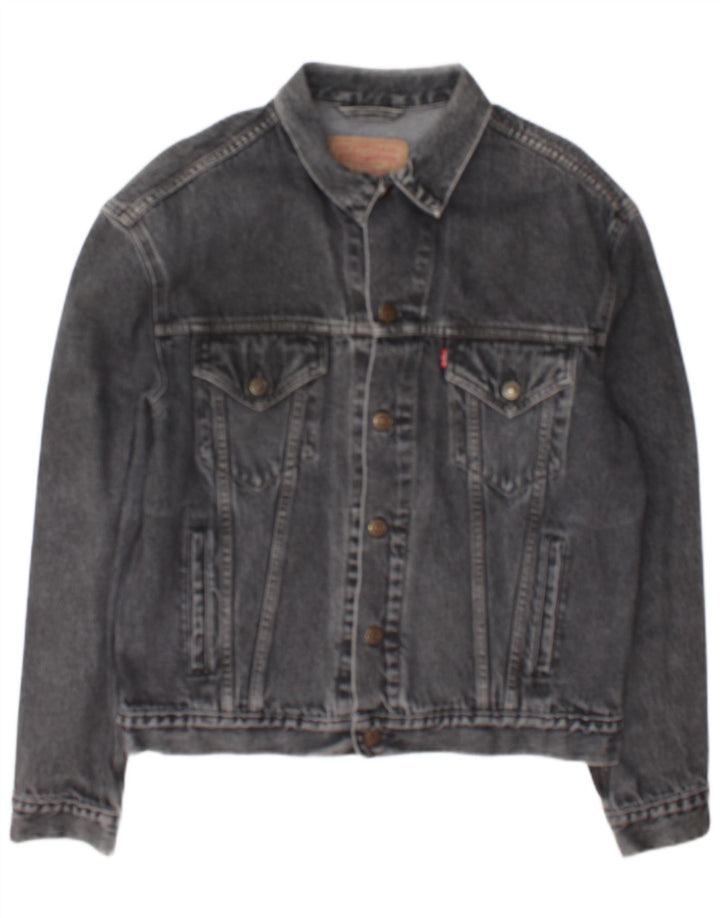 Levi's Veste en jean pour homme UK 40 Large Gris Coton