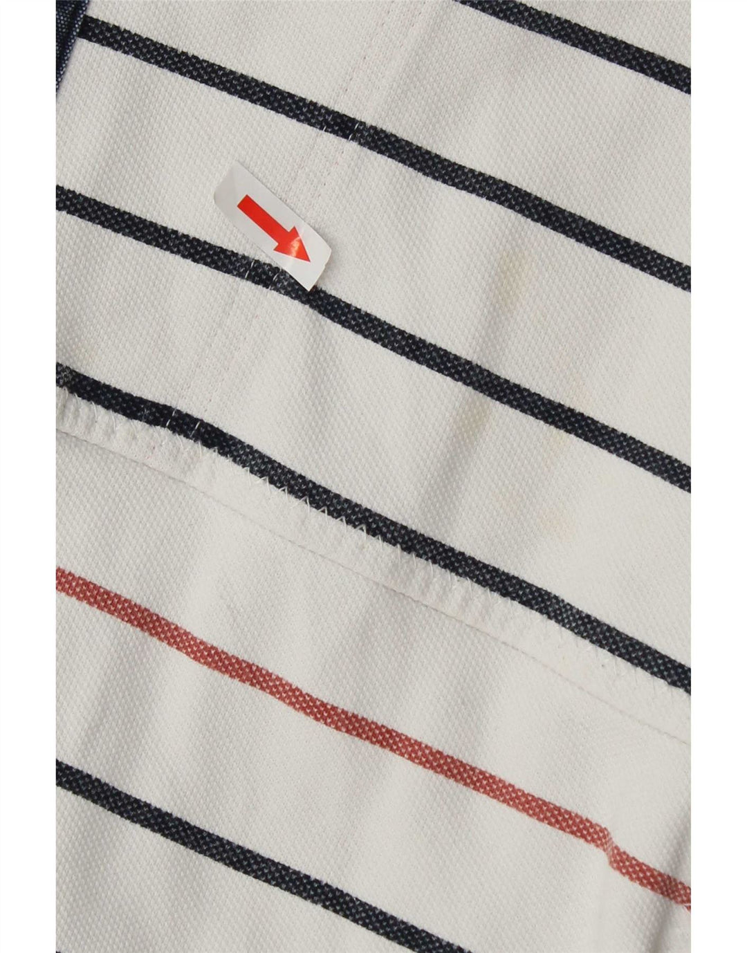 Fat Face Sweat-shirt à col zippé pour homme en coton rayé blanc