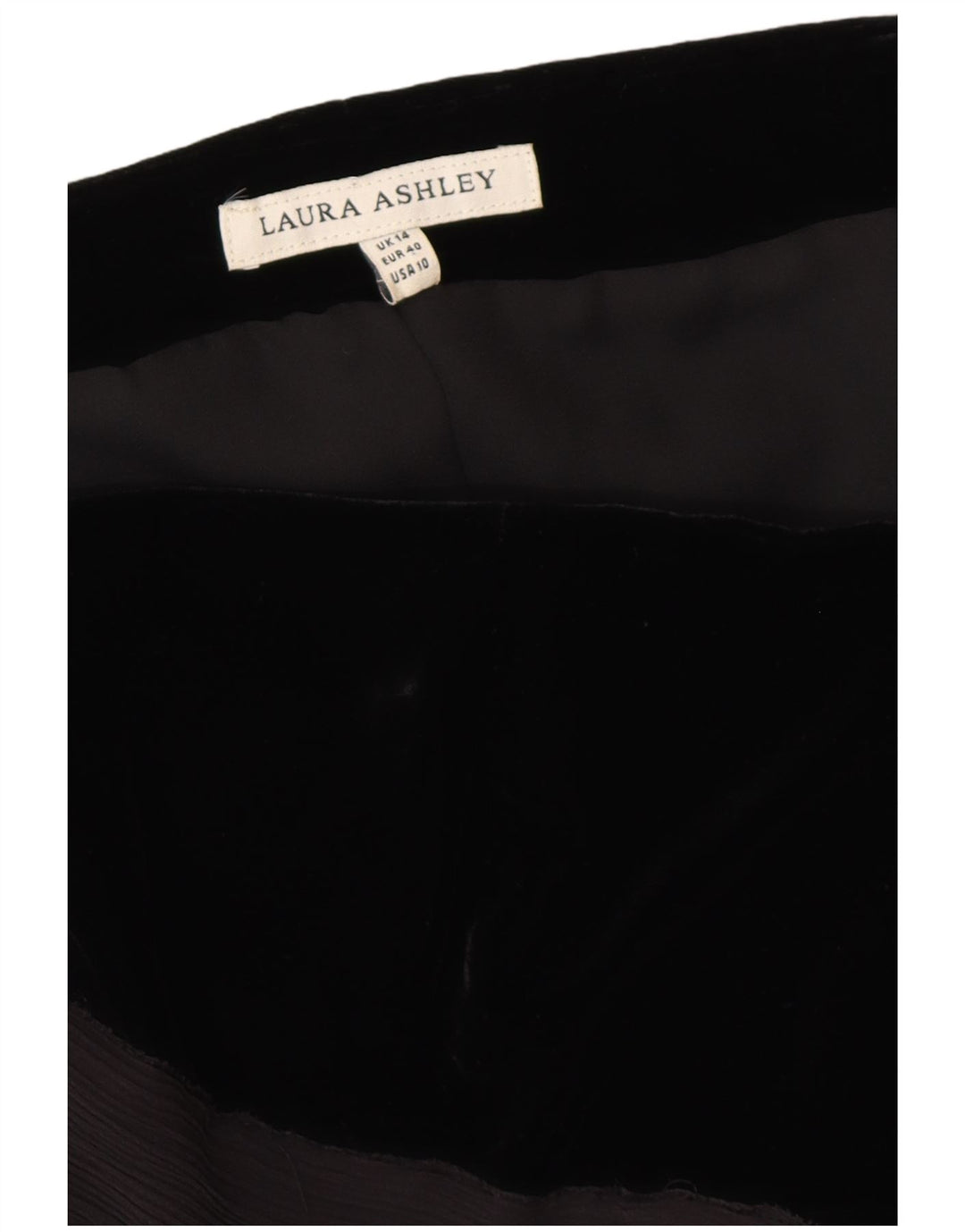 LAURA ASHLEY Haut Corset en Velours Femme UK 14 Viscose Noir Moyen