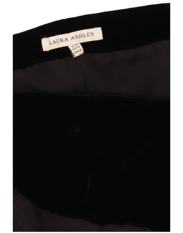 LAURA ASHLEY Haut Corset en Velours Femme UK 14 Viscose Noir Moyen