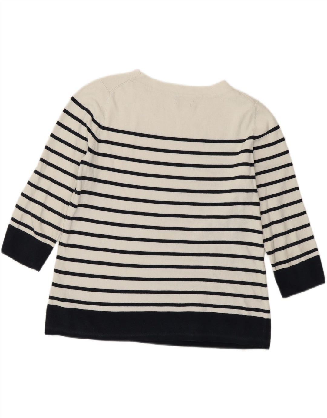 MASSIMO DUTTI Womens Crop Crew Neck Jumper Sweater UK 14 Medium White