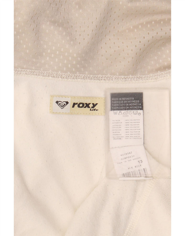Roxy Femme Top Manches Longues UK 19 Medium Off White Polyester