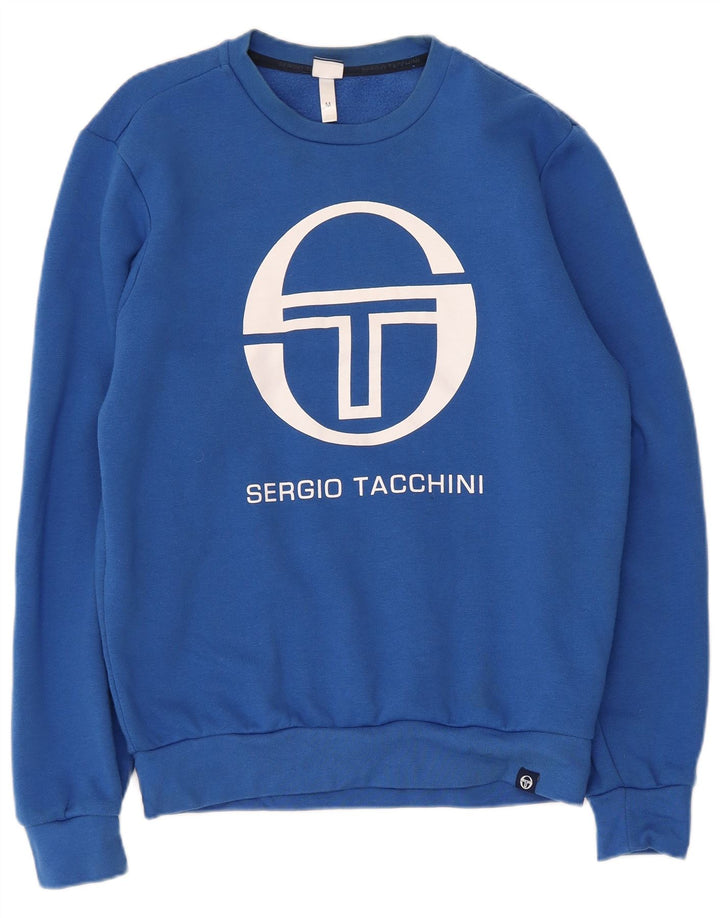 Sergio Tacchini Sweat-Shirt Graphique Homme Bleu Moyen Coton
