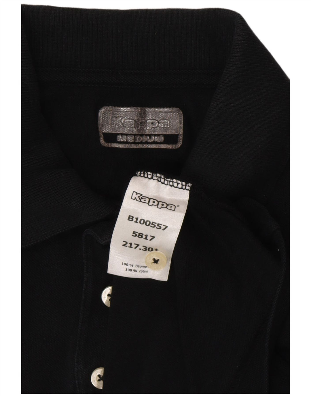 KAPPA Polo Homme Noir Moyen Coton