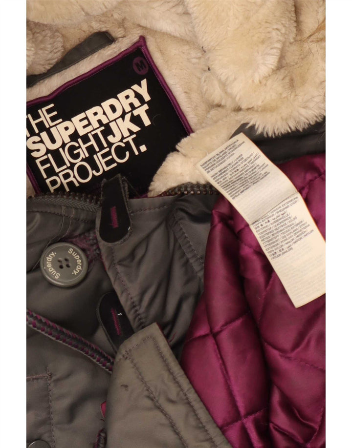 Superdry Veste Parka à Capuche Homme UK 38 Nylon Gris Moyen