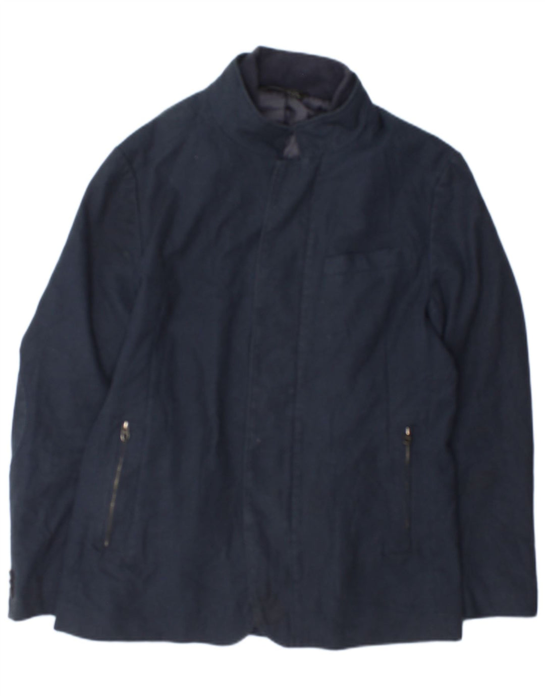 Zara Veste Bomber Homme UK 42 XL Bleu Marine à Carreaux Polyester