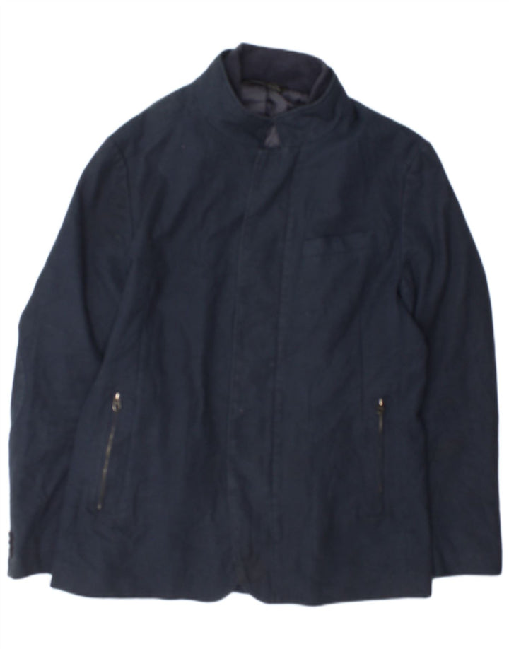 Zara Veste Bomber Homme UK 42 XL Bleu Marine à Carreaux Polyester