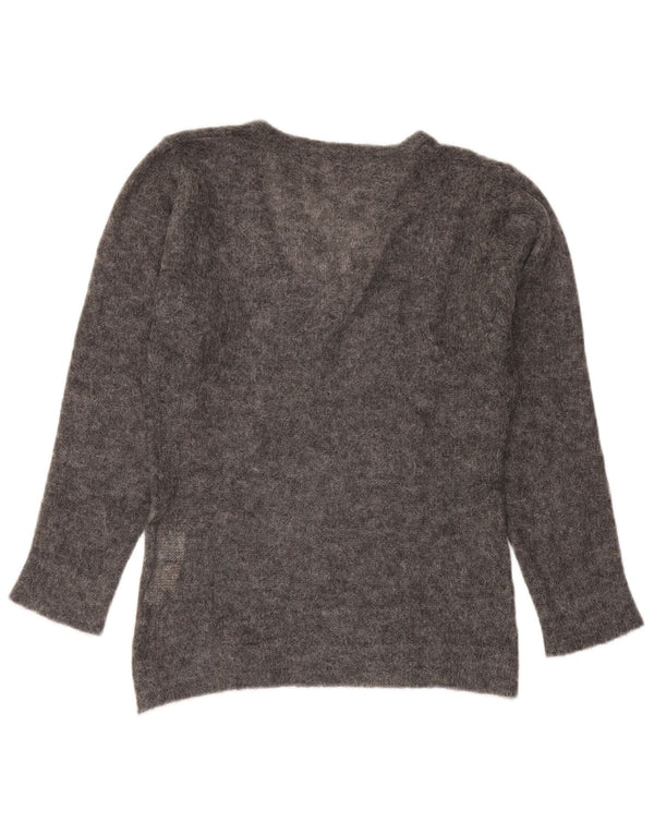 Marella Pull col V pour femme UK 16 Large Gris Polyamide
