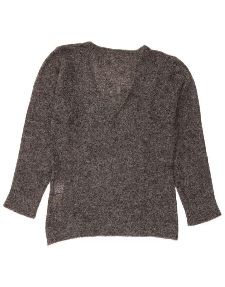 Marella Pull col V pour femme UK 16 Large Gris Polyamide