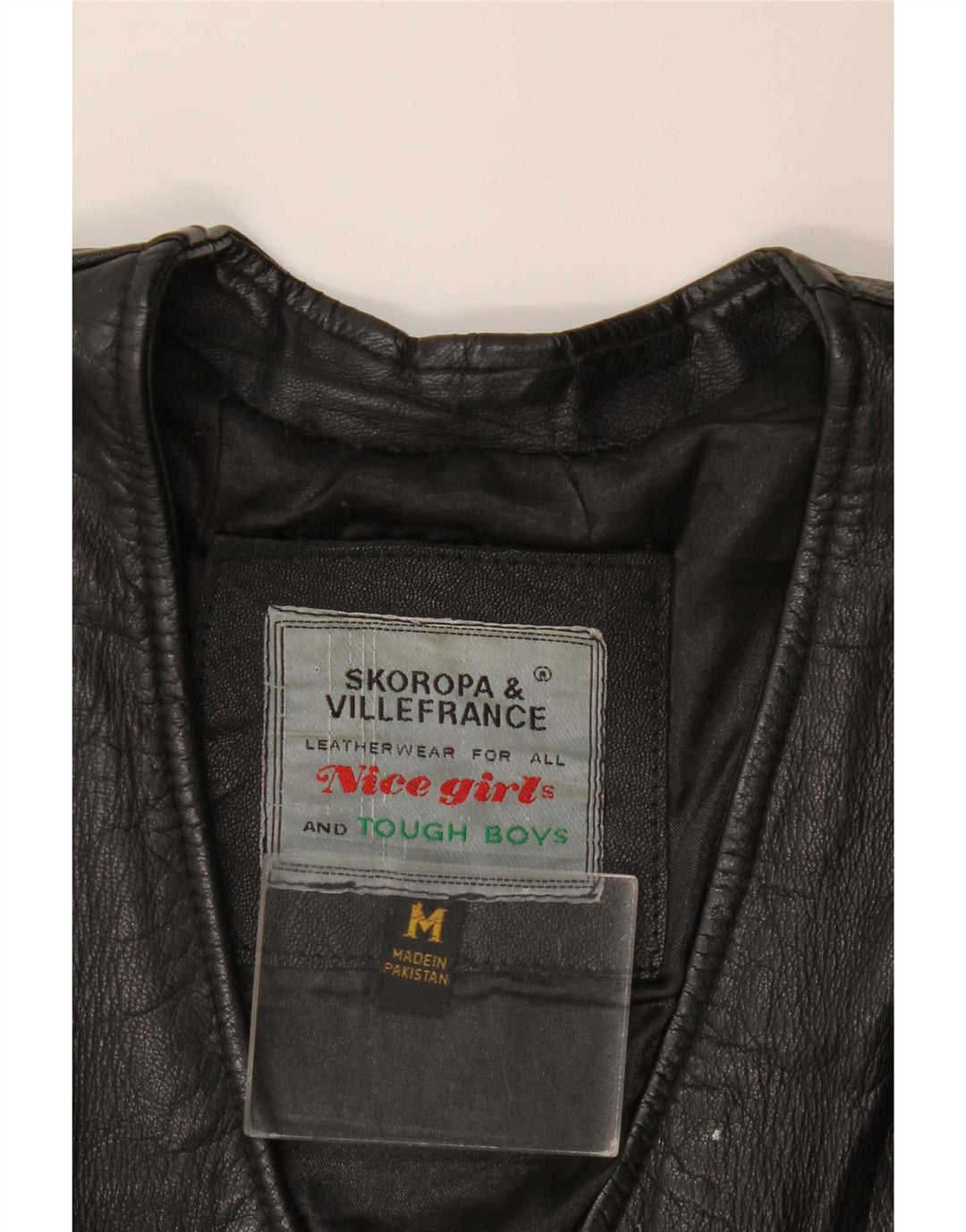 Gilet en cuir femme vintage UK 12 Cuir noir moyen