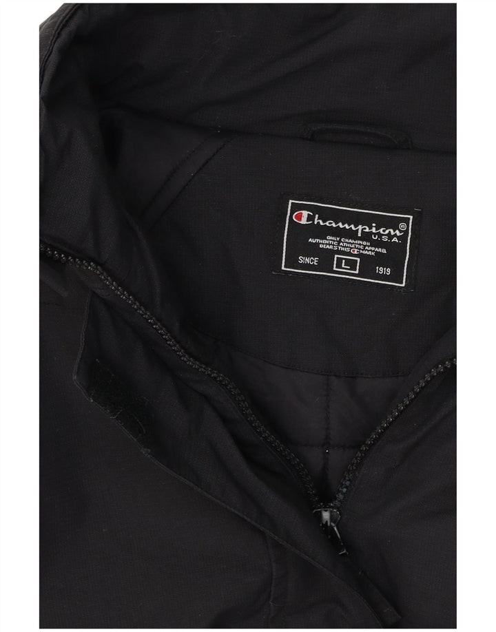 Champion Veste matelassée à capuche pour femme UK 16 Large Noir Polyester