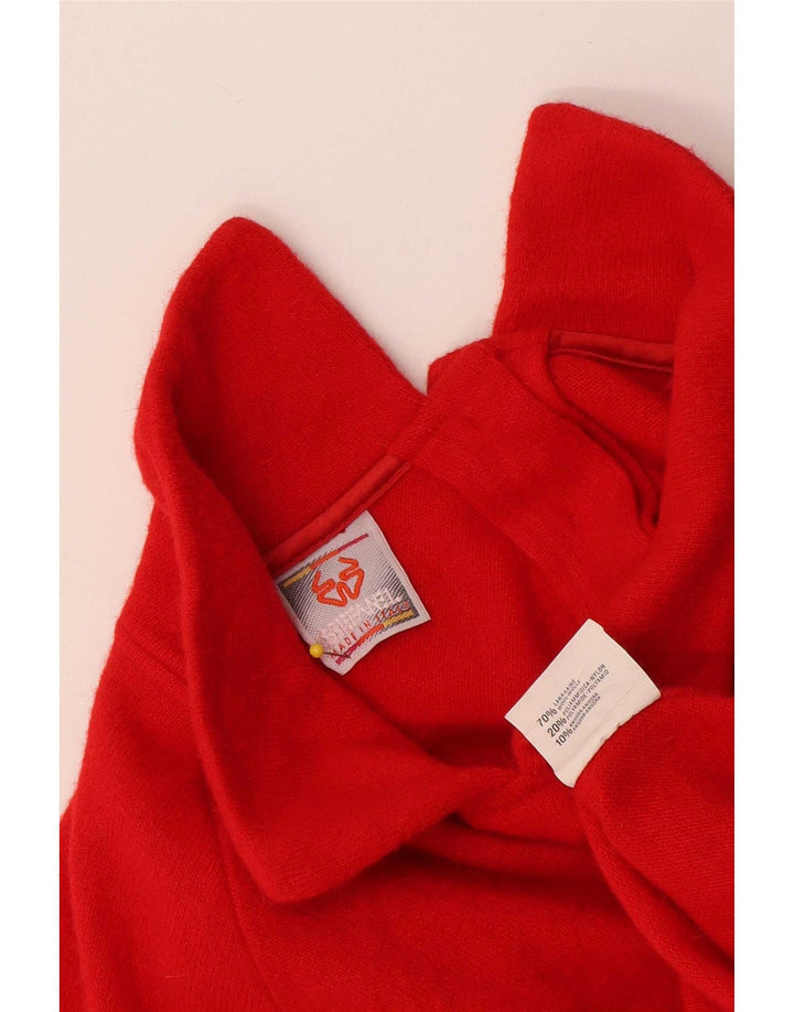 Stefanel Pull surdimensionné à col polo pour femme UK 14 Rouge moyen