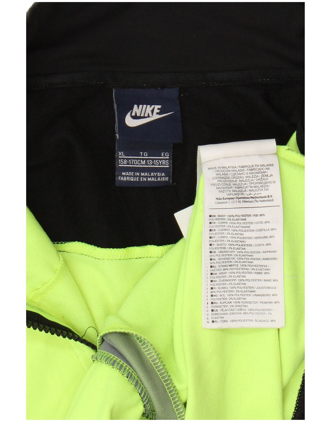 Veste de survêtement Nike Garçon 13-14 ans Vert Colorblock Polyester