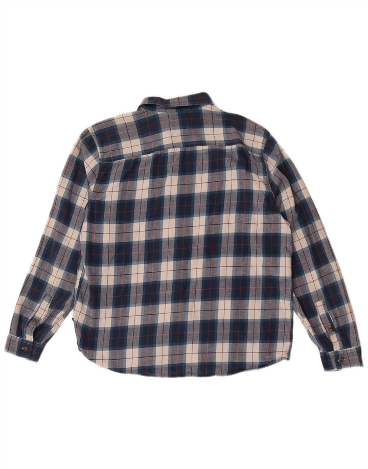 Patagonia Chemise en flanelle pour hommes, grand carreaux en coton bleu