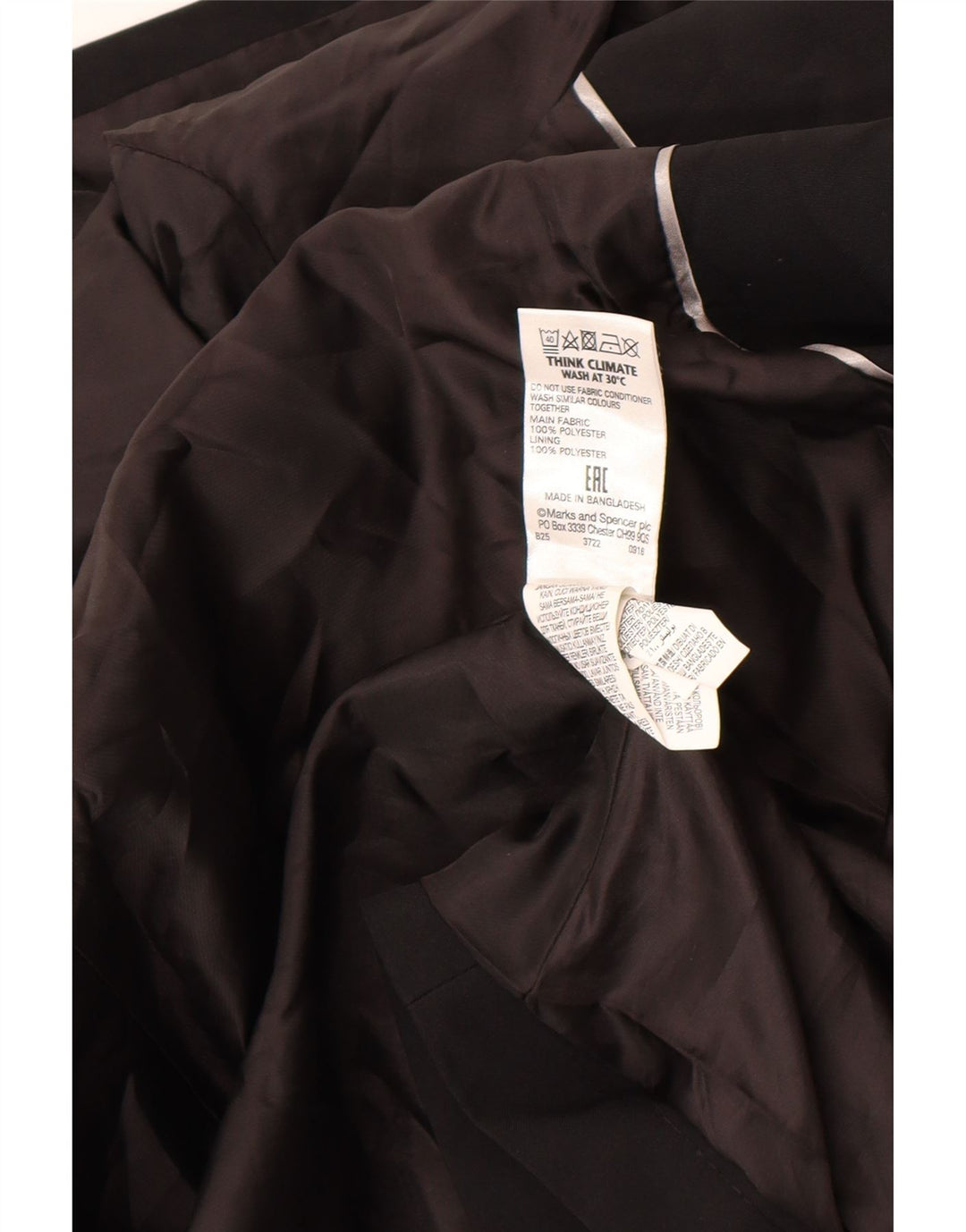 Marks & Spencer Trench-Coat Femme UK 16 Large Noir Polyester