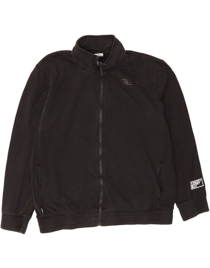 FREDDY Mens Tracksuit Top Jacket 2XL Black Cotton Vintage Freddy and Second-Hand Freddy from Messina Hembry 
