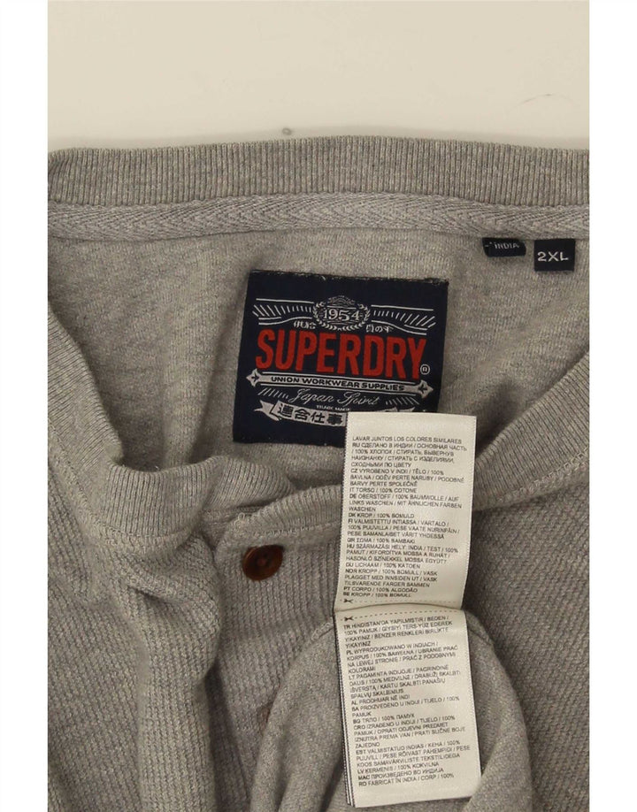 Superdry Haut à manches longues pour homme 2XL Gris Coton