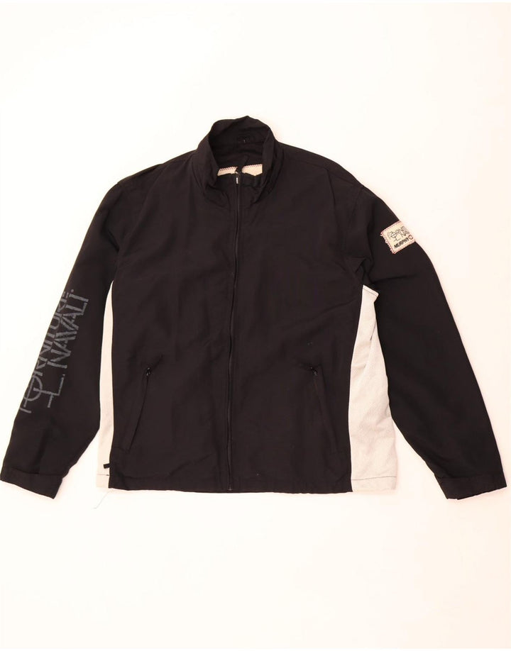 Murphy & Nye Veste de pluie graphique pour homme UK 36 Small Noir Colorblock Nylon