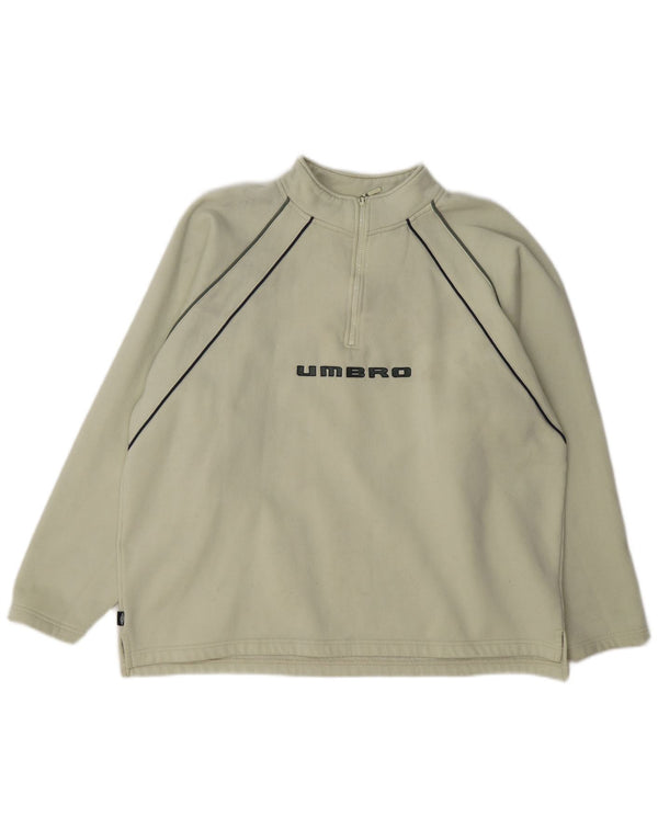 Umbro Pull polaire graphique zippé pour homme UK 41/43 Large Vert Polyester