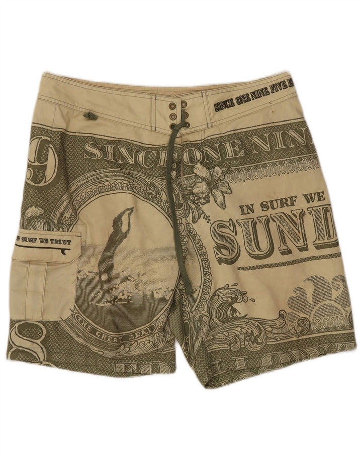SUNDEK Short de Bain Graphique Homme Vert Moyen Polyester